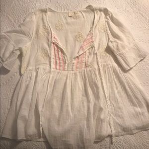 Free People White Flow Blouse Size M
